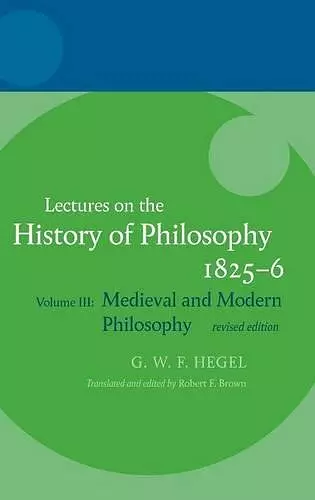 Hegel: Lectures on the History of Philosophy cover