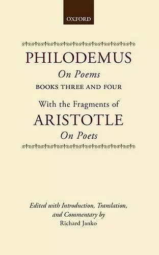 Philodemus, On Poems, Books 3-4 cover