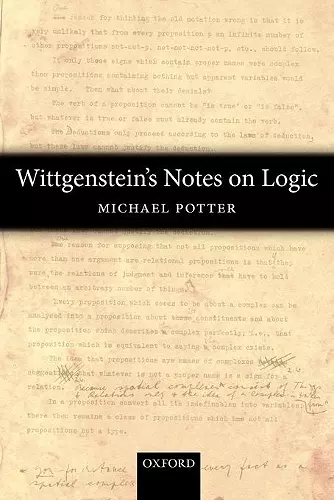 Wittgenstein's Notes on Logic cover