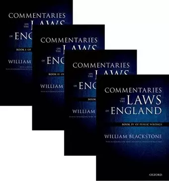 The Oxford Edition of Blackstone's: Commentaries on the Laws of England cover