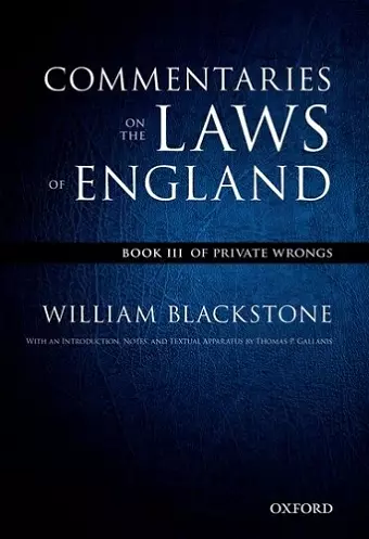 The Oxford Edition of Blackstone's: Commentaries on the Laws of England cover