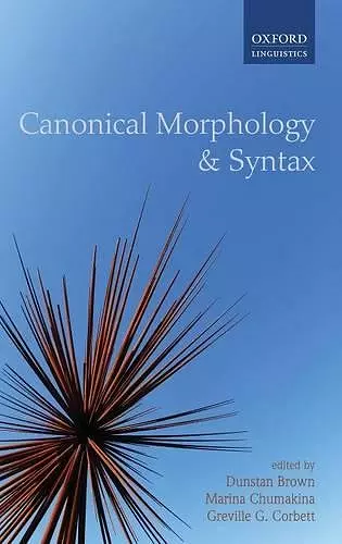 Canonical Morphology and Syntax cover