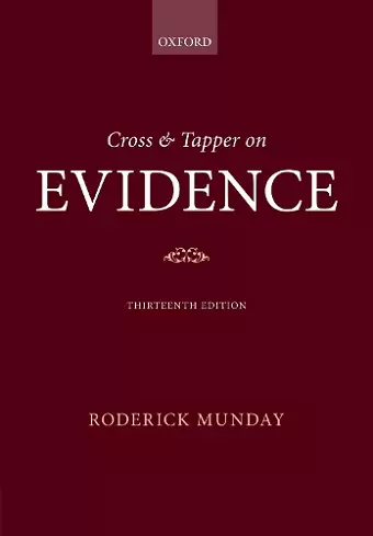 Cross & Tapper on Evidence cover