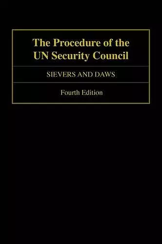 The Procedure of the UN Security Council cover