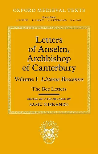 Letters of Anselm, Archbishop of Canterbury cover