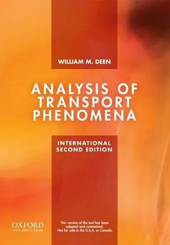 Analysis of Transport Phenomena cover