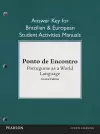 Brazilian and European Student Activities Manual Answer Key for Ponto de Encontro cover