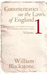 Commentaries on the Laws of England, Volume 1 cover