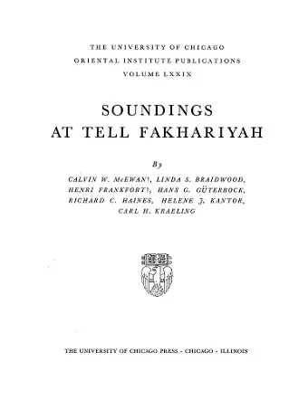 Soundings at Tell Fakhariyah cover