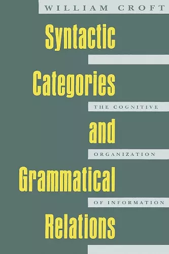 Syntactic Categories and Grammatical Relations cover