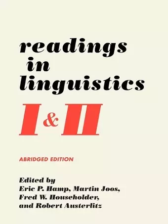 Readings in Linguistics I & II cover