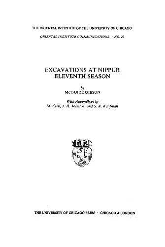 Excavations at Nippur cover