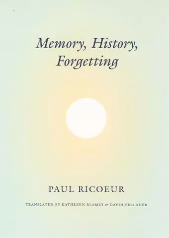 Memory, History, Forgetting cover