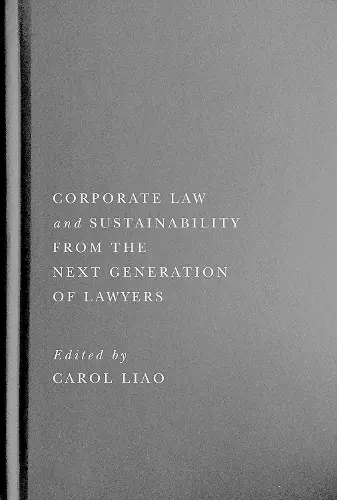 Corporate Law and Sustainability from the Next Generation of Lawyers cover