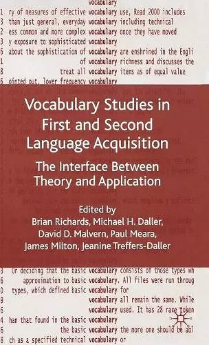 Vocabulary Studies in First and Second Language Acquisition cover