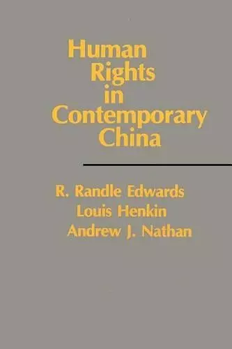 Human Rights in Contemporary China cover