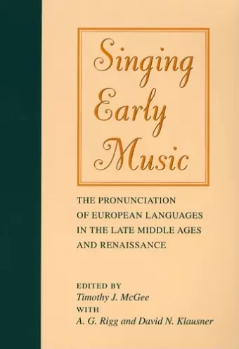 Singing Early Music cover