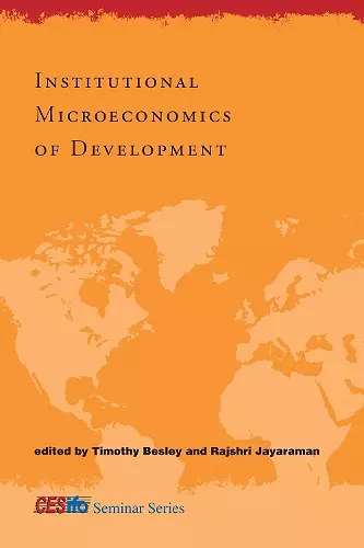 Institutional Microeconomics of Development cover