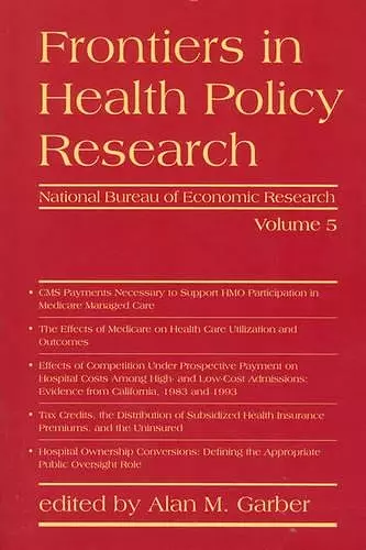 Frontiers in Health Policy Research cover