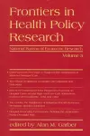 Frontiers in Health Policy Research cover