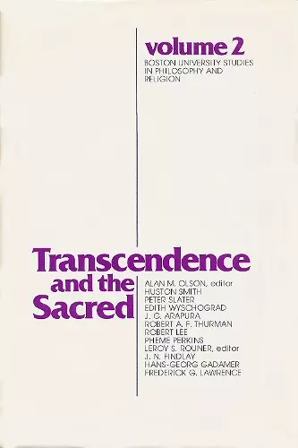 Transcendence and The Sacred cover