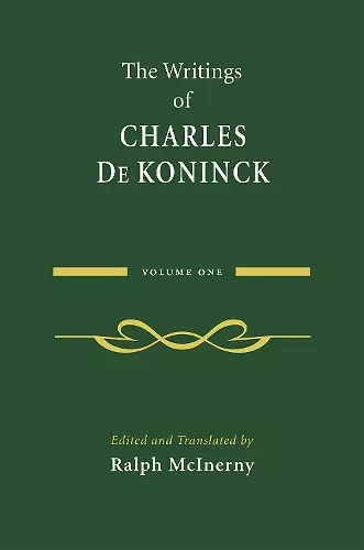 The Writings of Charles De Koninck cover