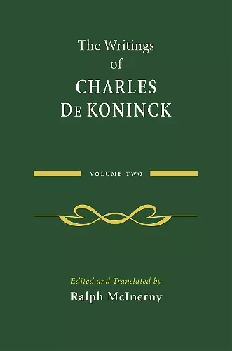 The Writings of Charles De Koninck cover