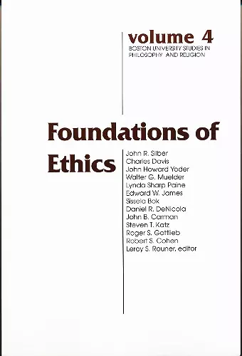 Foundations of Ethics cover