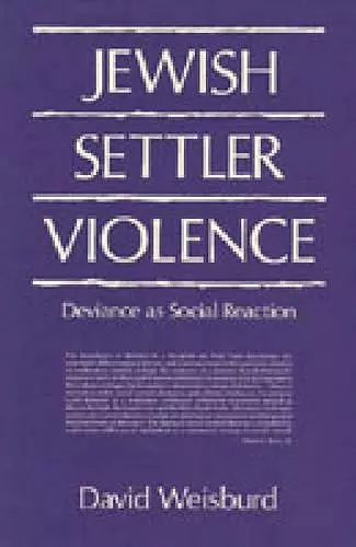 Jewish Settler Violence cover