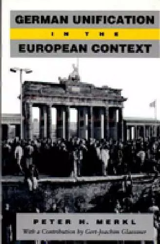 German Unification in the European Context cover