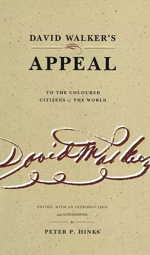 David Walker’s Appeal to the Coloured Citizens of the World cover