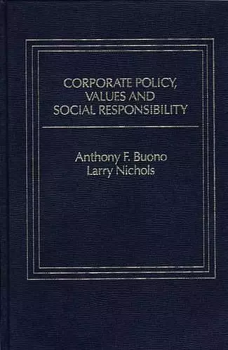 Corporate Policy, Values and Social Responsibility cover