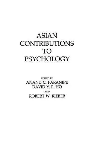 Asian Contributions to Psychology cover