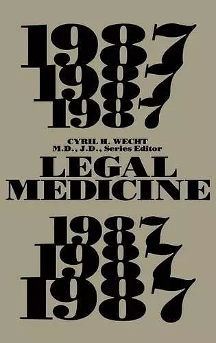 Legal Medicine 1987 cover