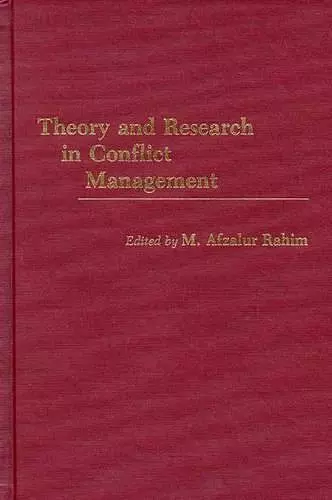 Theory and Research in Conflict Management cover