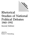 Rhetorical Studies of National Political Debates cover