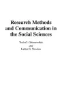 Research Methods and Communication in the Social Sciences cover