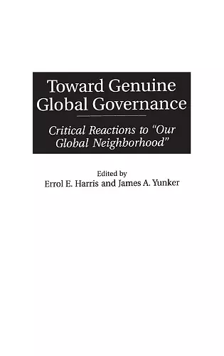 Toward Genuine Global Governance cover