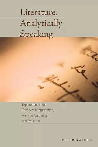 Literature, Analytically Speaking cover