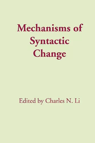 Mechanisms of Syntactic Change cover