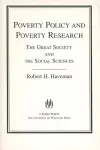 Poverty Policy And Poverty Research cover