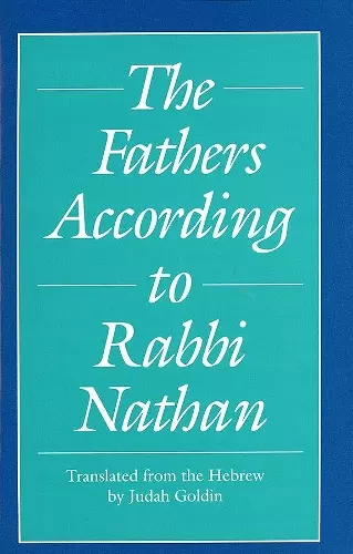 The Fathers According to Rabbi Nathan cover