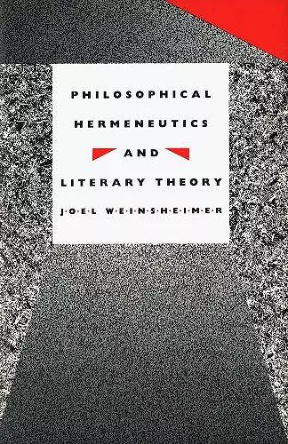 Philosophical Hermeneutics and Literary Theory cover