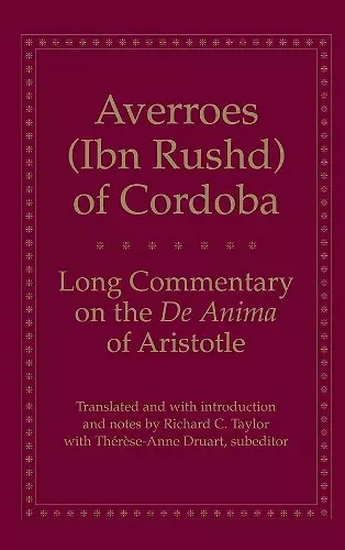 Long Commentary on the De Anima of Aristotle cover