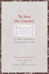 To Save the Country cover