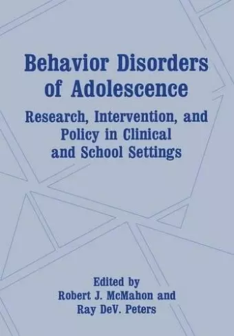 Behaviour Disorders of Adolescence cover