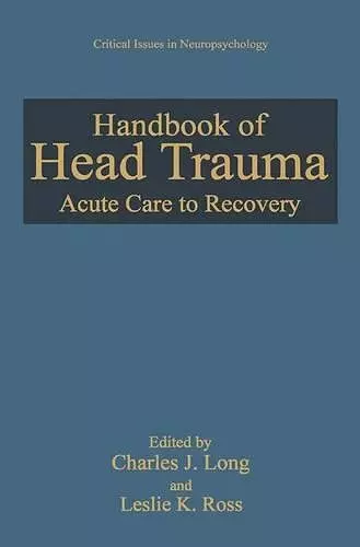 Handbook of Head Trauma cover