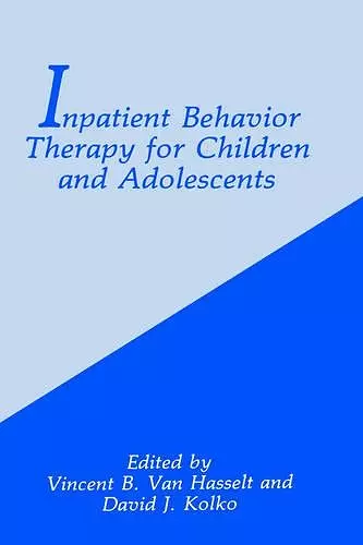 Inpatient Behavior Therapy for Children and Adolescents cover