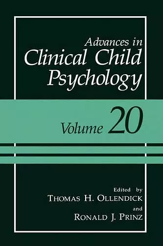 Advances in Clinical Child Psychology cover