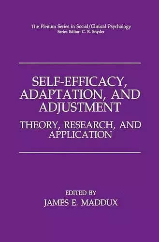 Self-Efficacy, Adaptation, and Adjustment cover